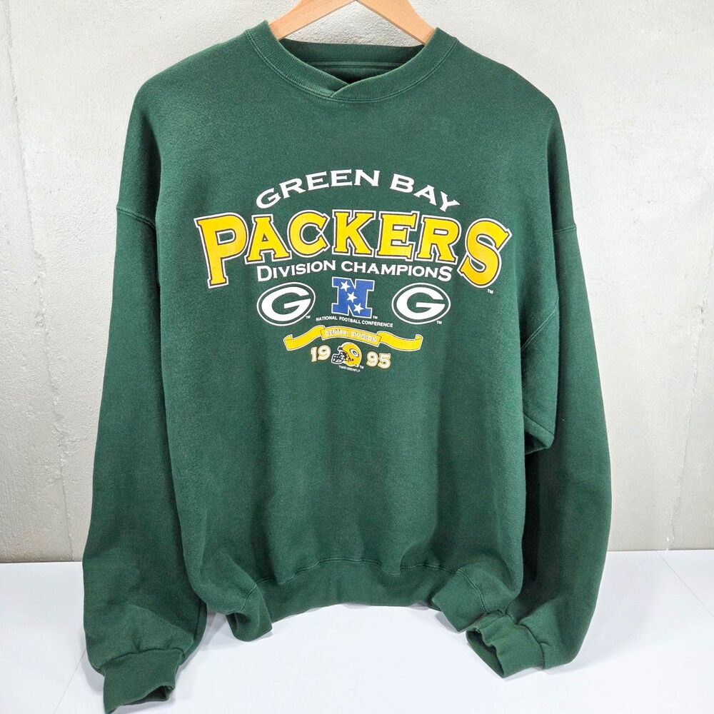 Vintage 1995 Green Bay Packers Division Champions Galt Sand Sweatshirt Sz XL